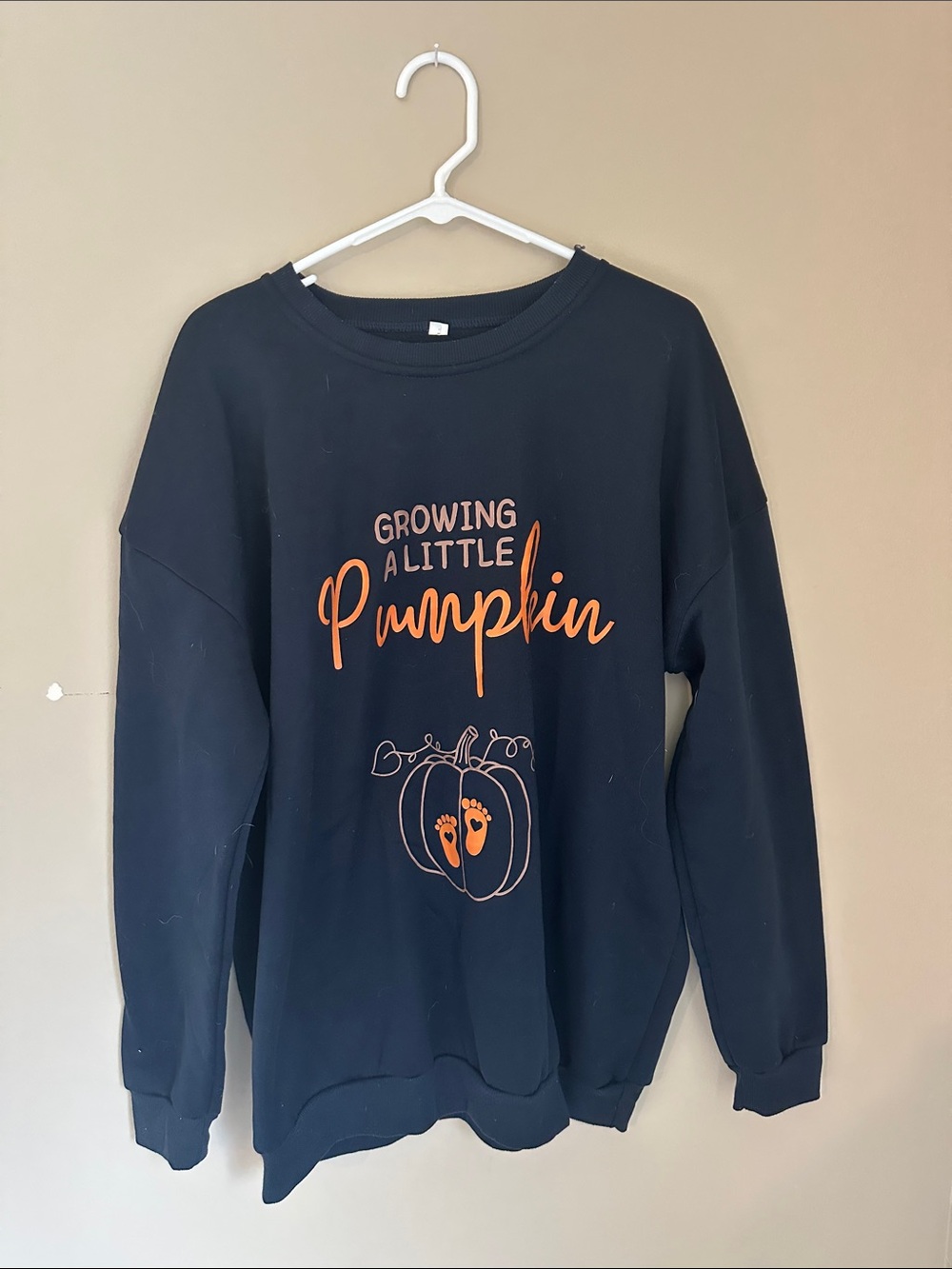 Growing A Little Pumpkin black Graphic Sweatshirt